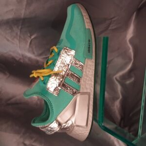 Adidas Turquoise and Metallic Silver Sneakers